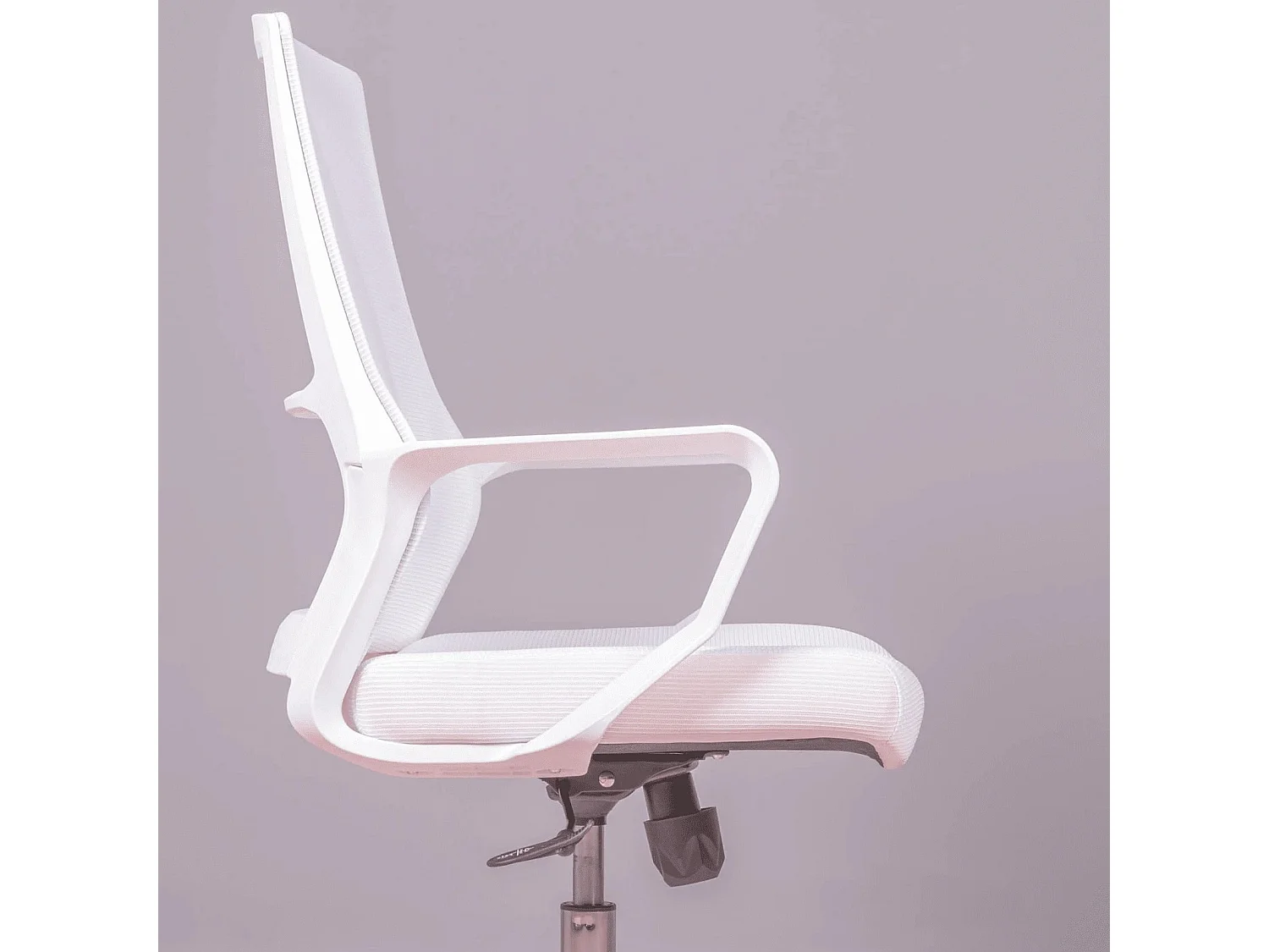 Ergonomische bureaustoel met wielen en armleuningen - Mesh - Wit