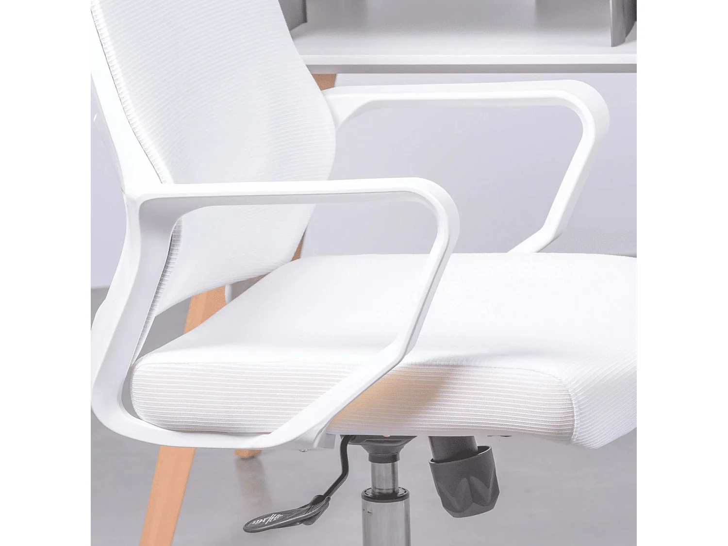 Ergonomische bureaustoel met wielen en armleuningen - Mesh - Wit