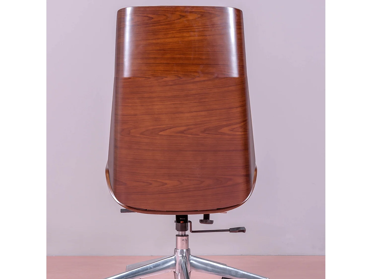 Sedia da ufficio in legno di noce e rivestita in similpelle - Nordic S - Nero