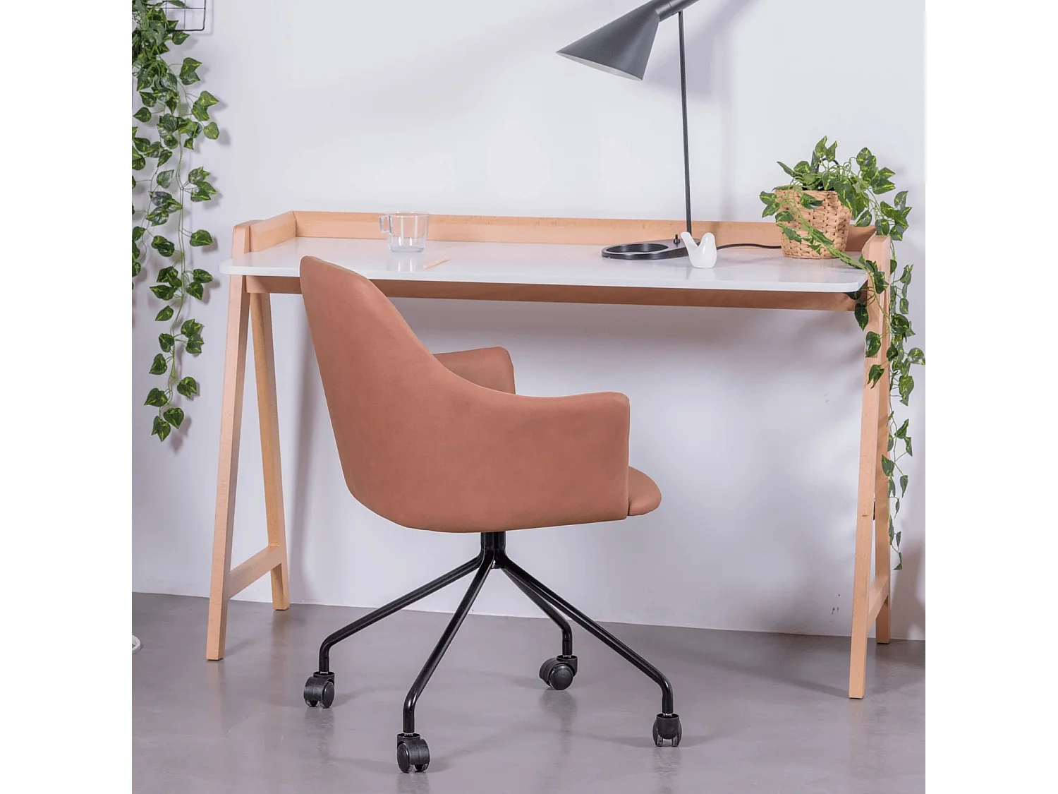 Vintage Bürostuhl mit Stoffpolsterung - Skyline - Orange