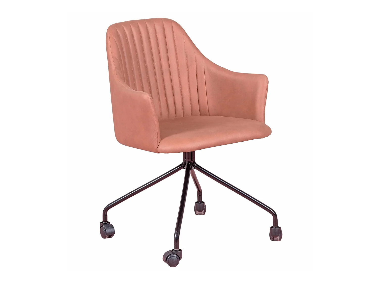 Chaise de bureau rembourrée en tissu vintage - Skyline - Orange
