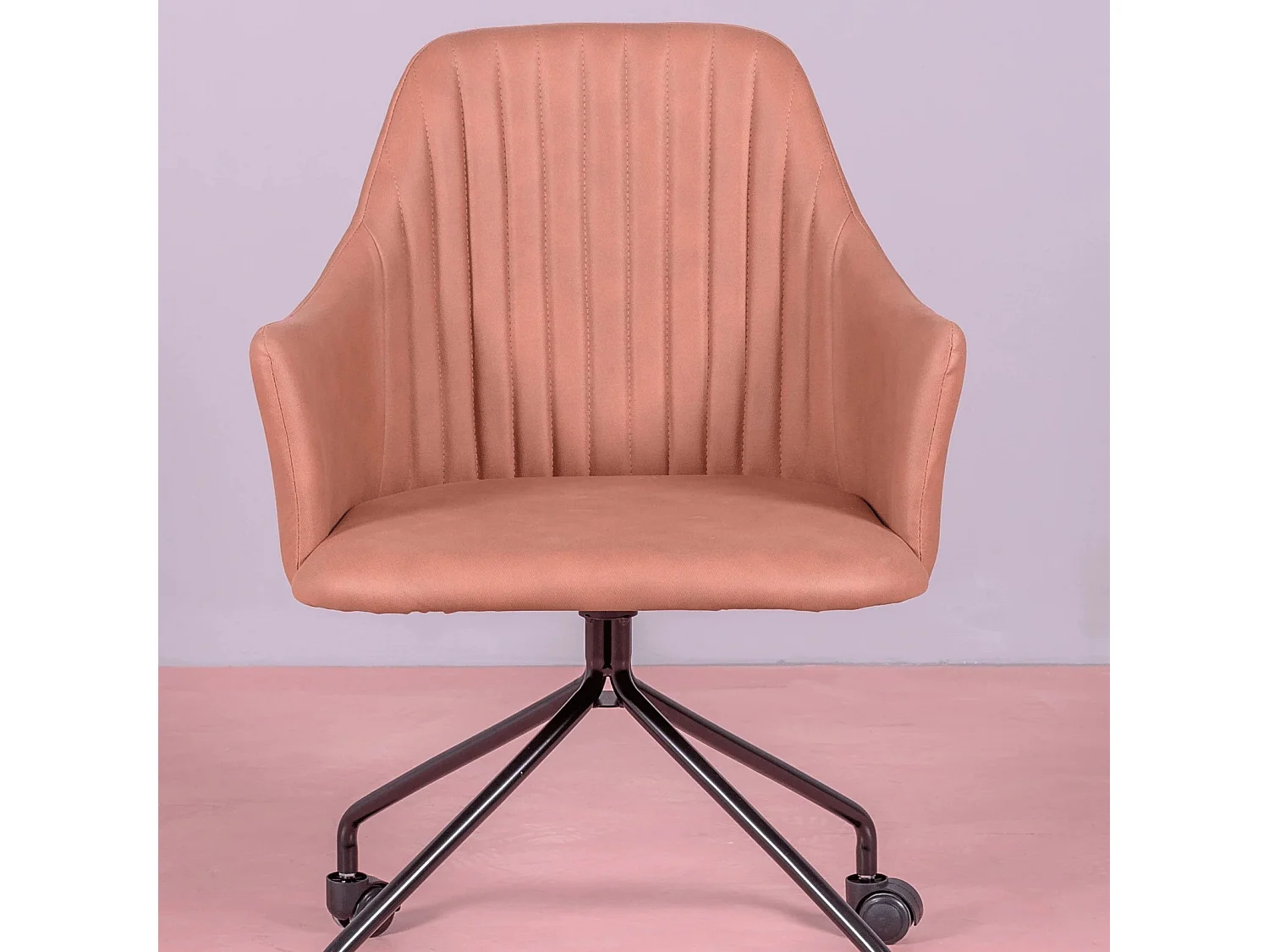 Vintage stoffen gestoffeerde bureaustoel - Skyline - Oranje