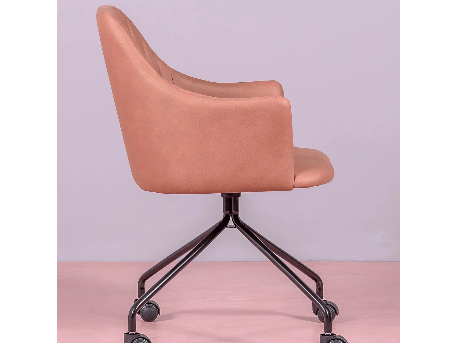 Vintage stoffen gestoffeerde bureaustoel - Skyline - Oranje