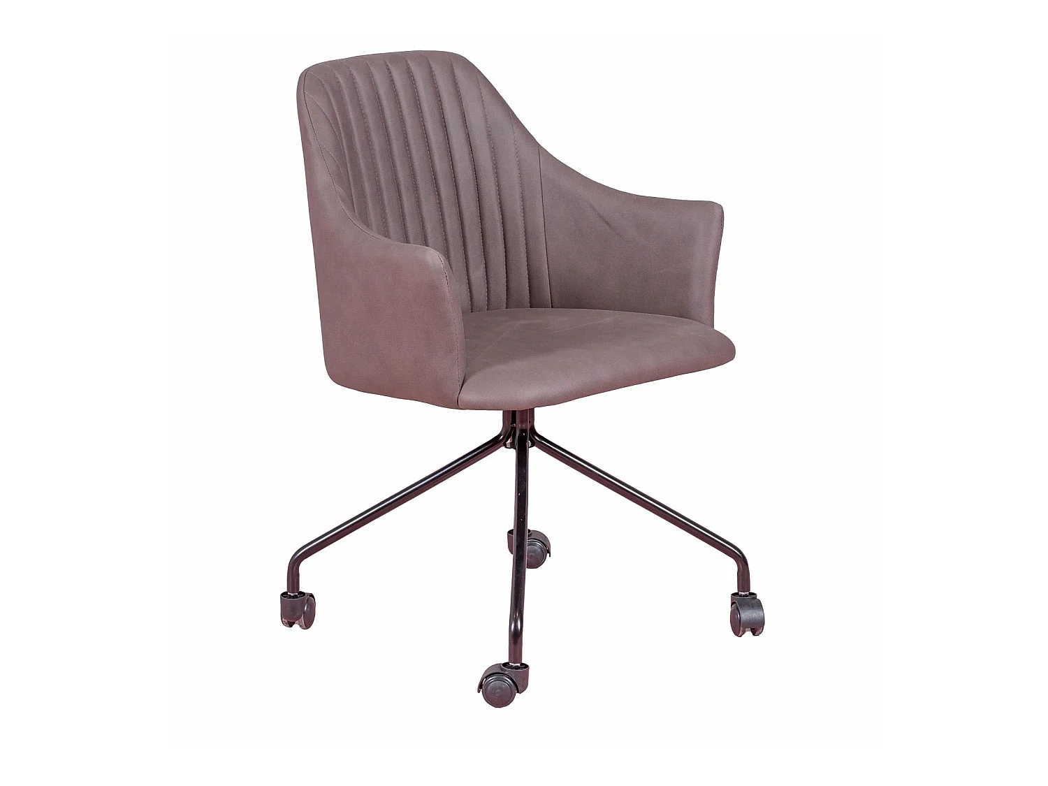 Chaise de bureau rembourrée en tissu vintage - Skyline - Brun