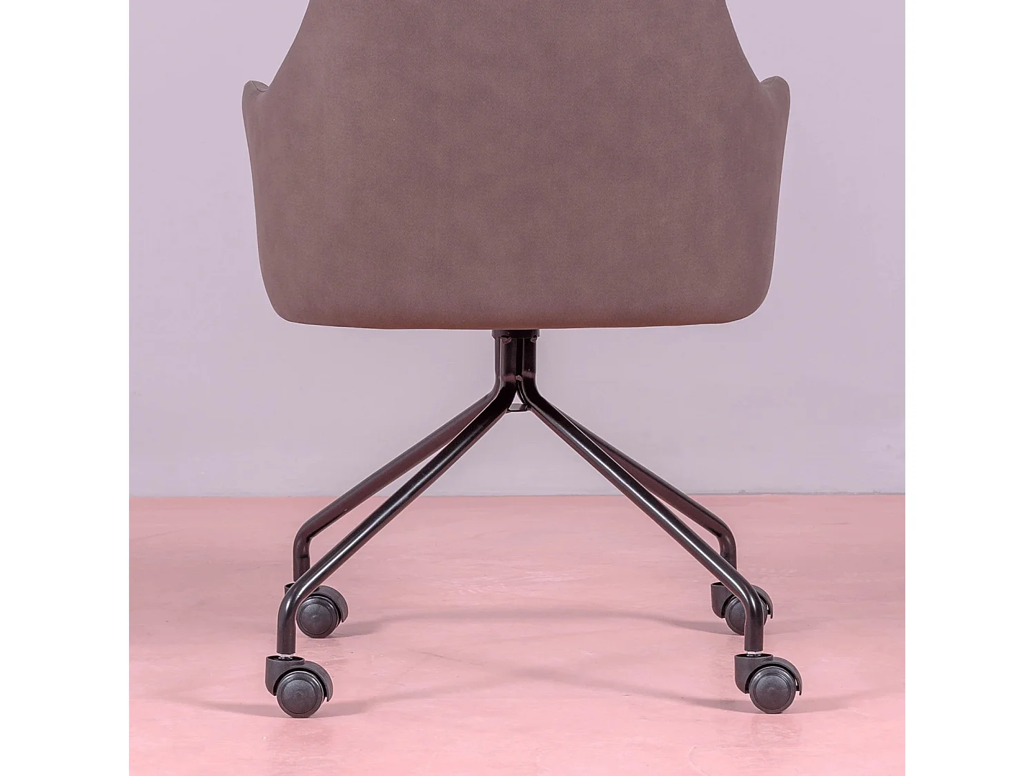 Chaise de bureau rembourrée en tissu vintage - Skyline - Brun