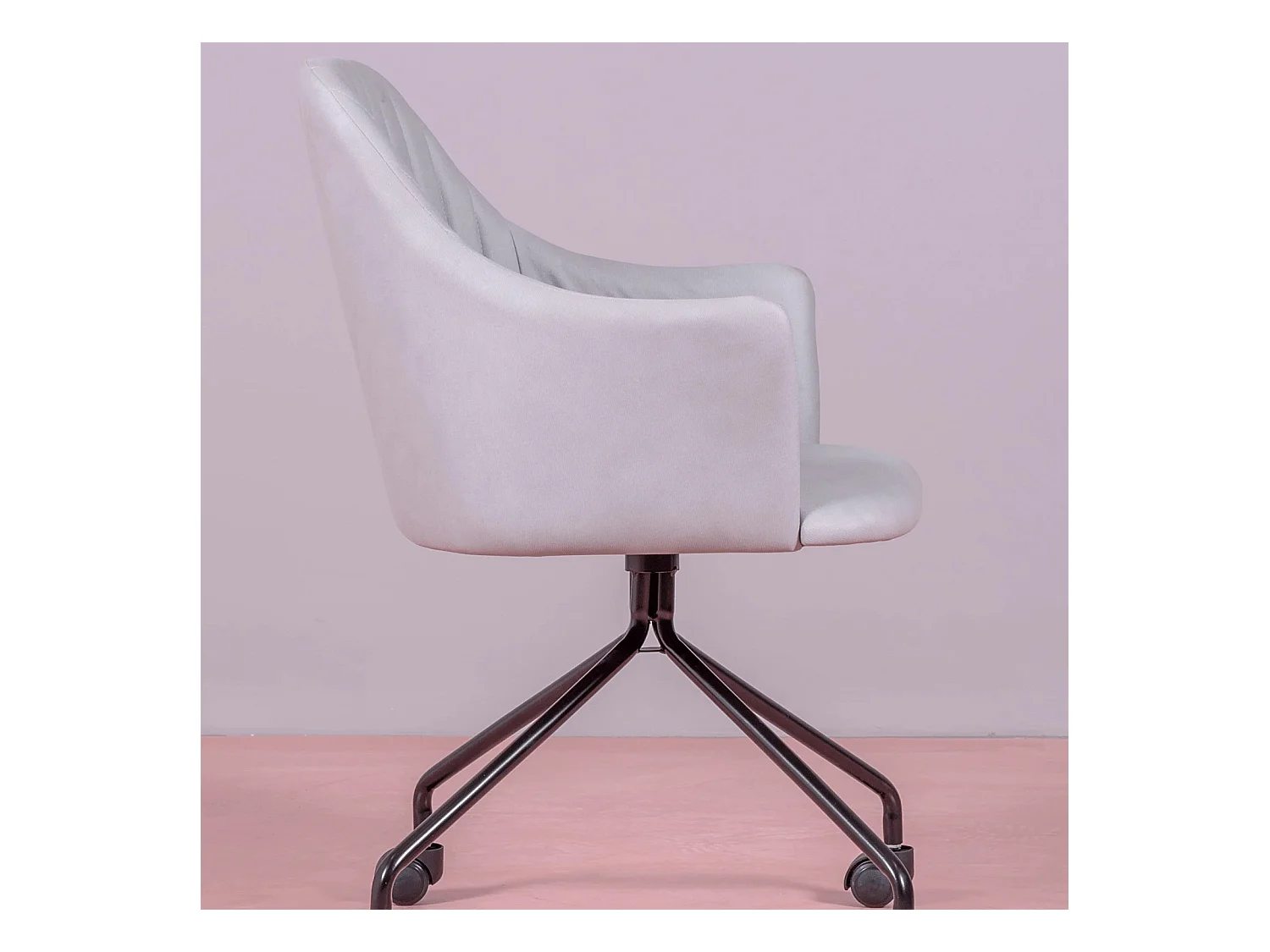 Vintage Bürostuhl mit Stoffpolsterung - Skyline - Hellgrau