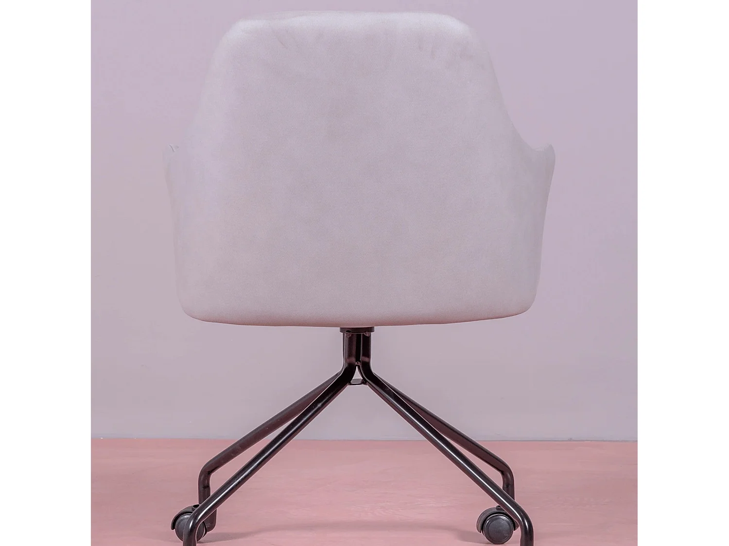 Chaise de bureau rembourrée en tissu vintage - Skyline - Gris clair