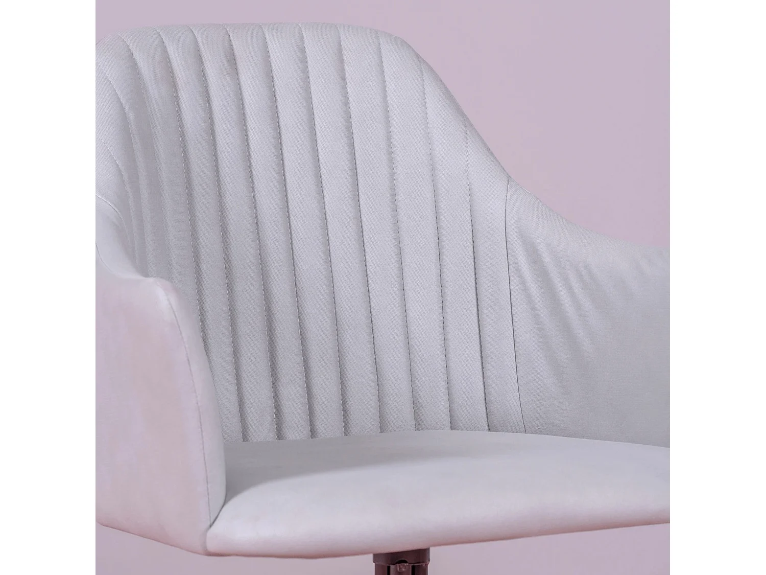 Chaise de bureau rembourrée en tissu vintage - Skyline - Gris clair