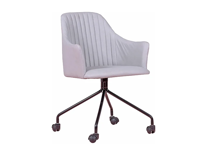 Sedia da ufficio imbottita in tessuto vintage - Skyline - Grigio chiaro