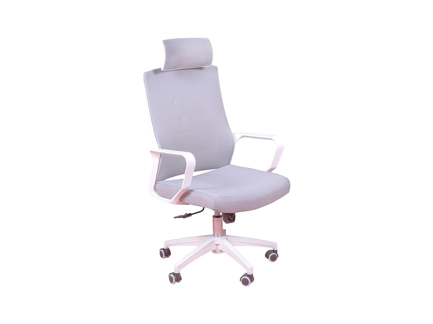 Chaise de bureau ergonomique en mesh respirante et appui-tête réglable - Mesh - Gris clair