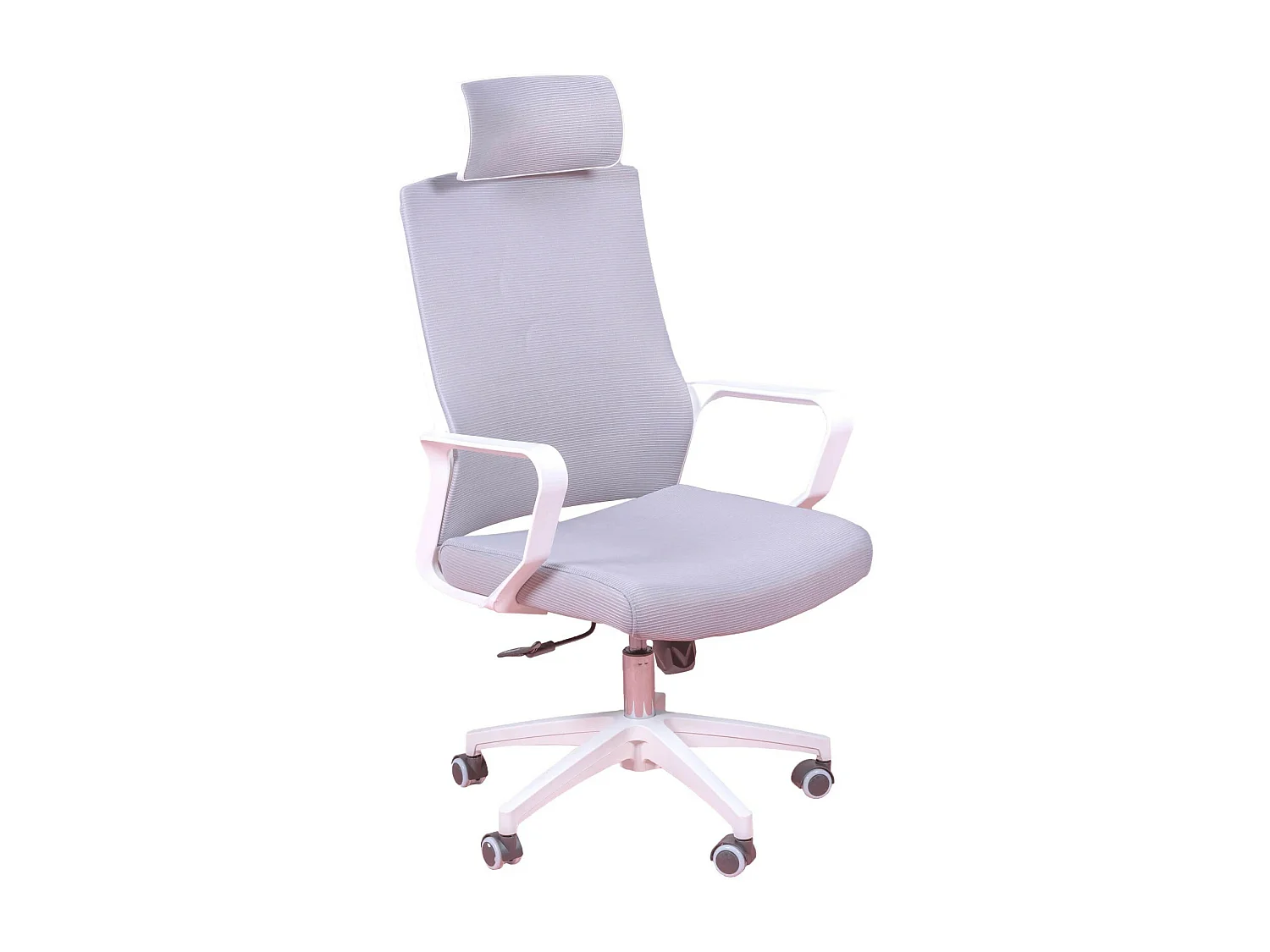 Chaise de bureau ergonomique en mesh respirante et appui-tête réglable - Mesh - Gris clair