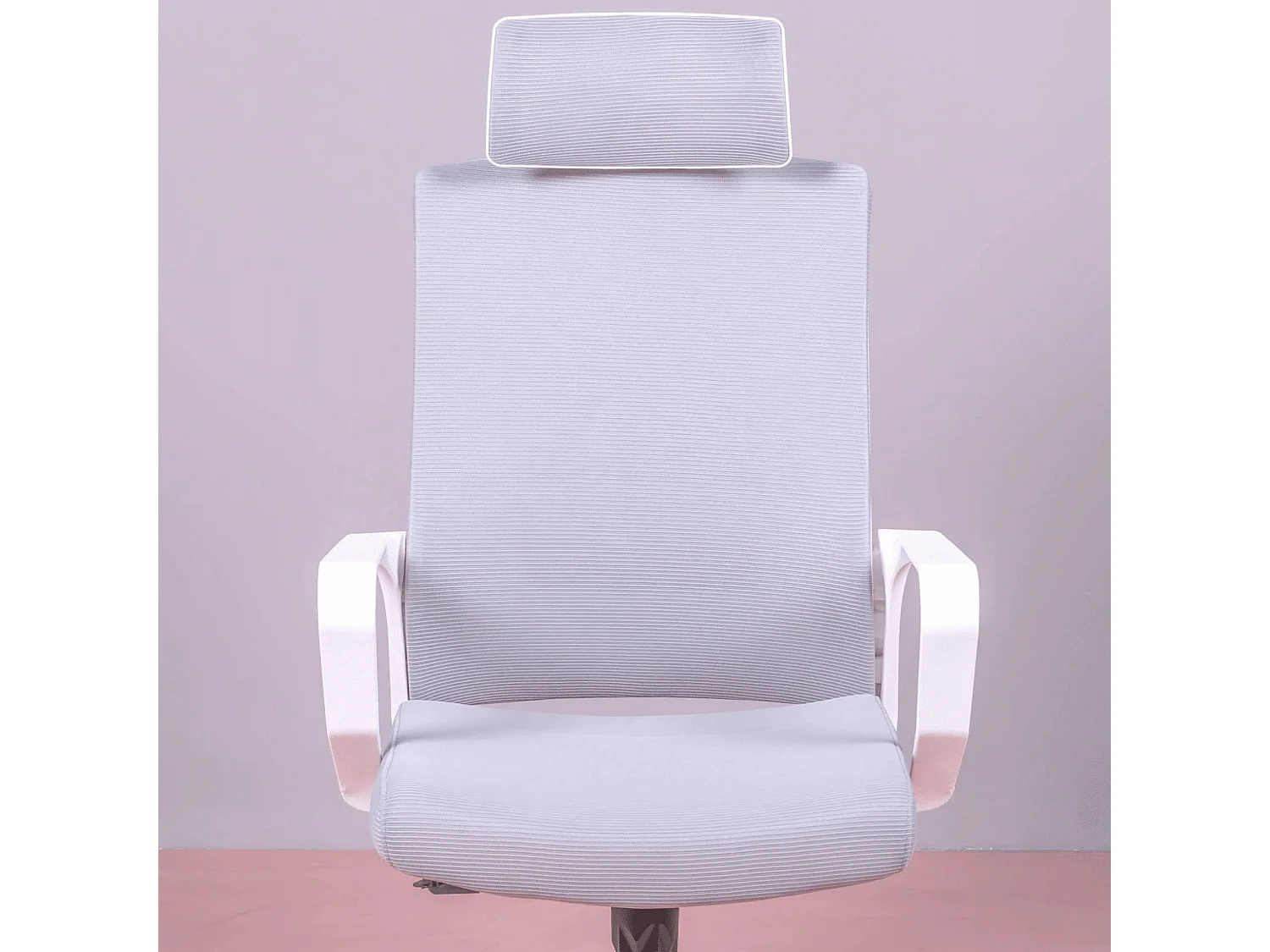 Chaise de bureau ergonomique en mesh respirante et appui-tête réglable - Mesh - Gris clair