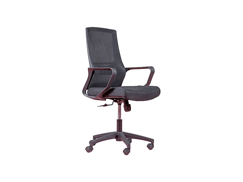 Verstellbarer, ergonomischer Bürostuhl aus atmungsaktivem mesh mit schwarzen Oberflächen - Mesh - Schwarz