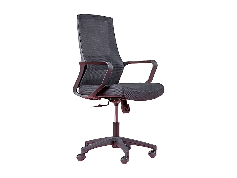 Cadeira de escritório ergonômica ajustável em mesh respirável com acabamento preto - Mesh - Preto