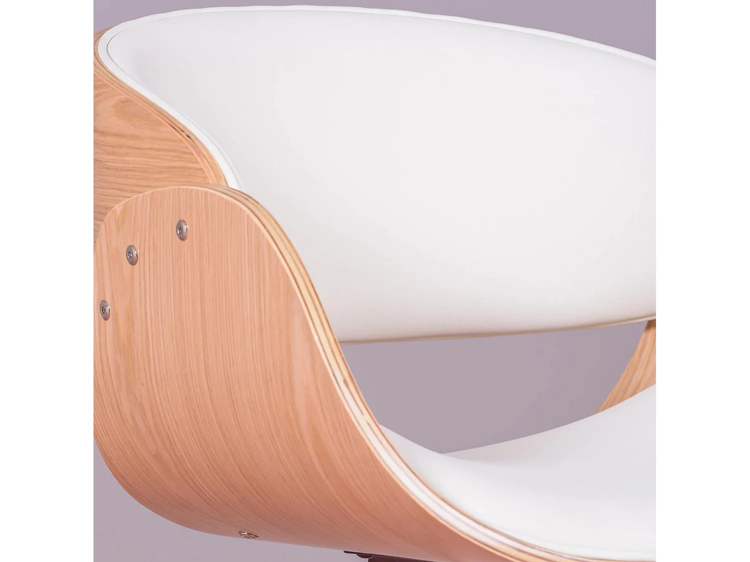 Lichte esdoornhouten bureaustoel met kunstleren kussen - Burrow S - Wit