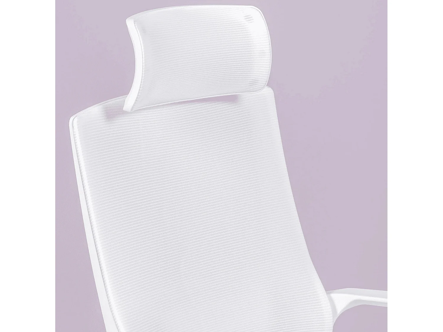 Chaise de bureau ergonomique en mesh respirante et appui-tête réglable - Mesh - Blanc