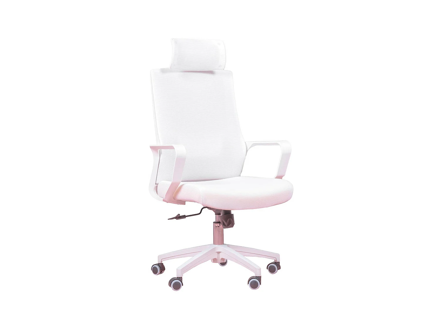 Chaise de bureau ergonomique en mesh respirante et appui-tête réglable - Mesh - Blanc