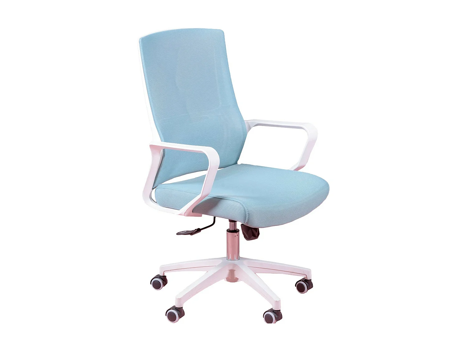 Chaise de bureau ergonomique avec roulettes et accoudoirs - Mesh - Bleu