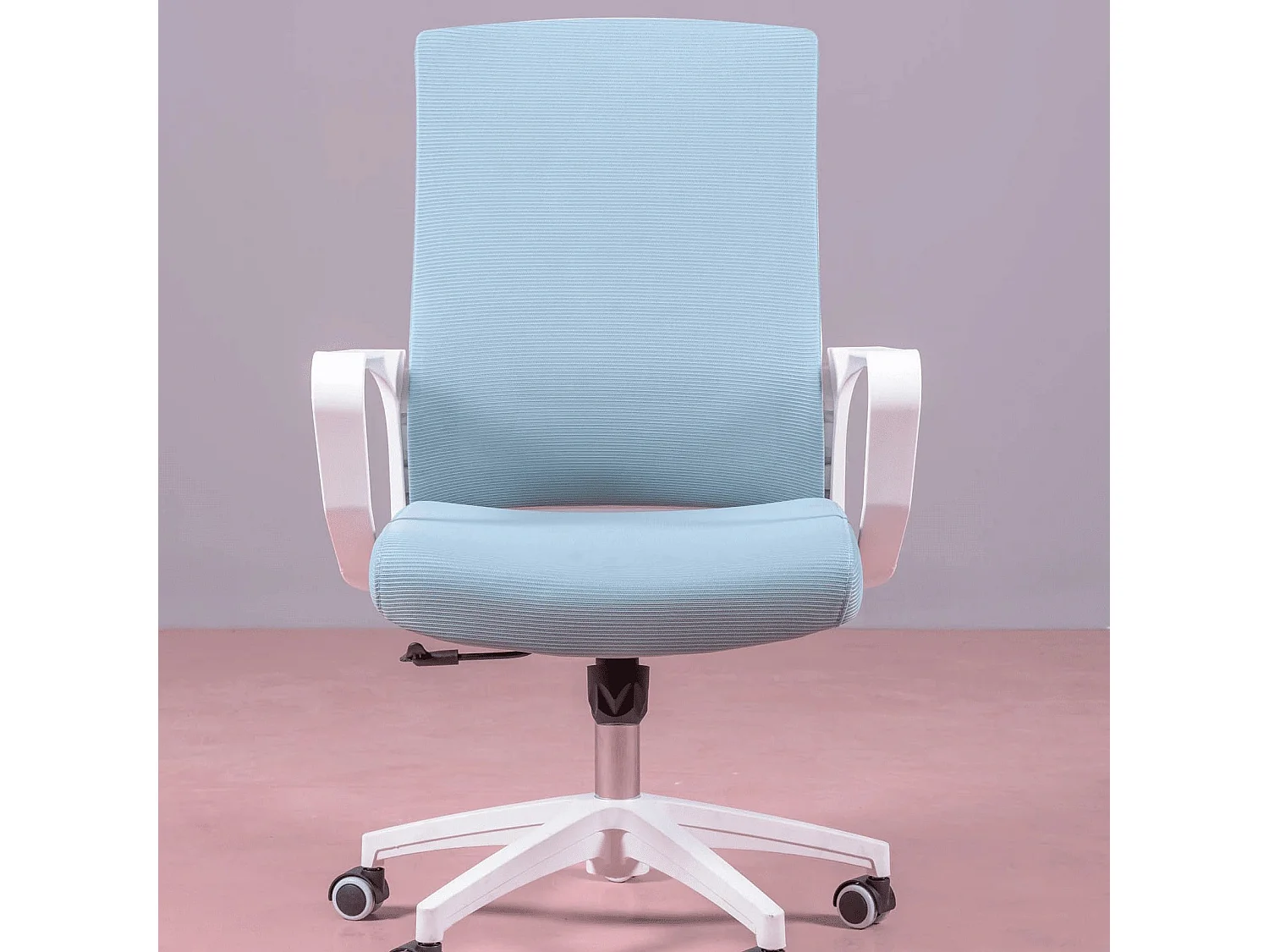 Chaise de bureau ergonomique avec roulettes et accoudoirs - Mesh - Bleu