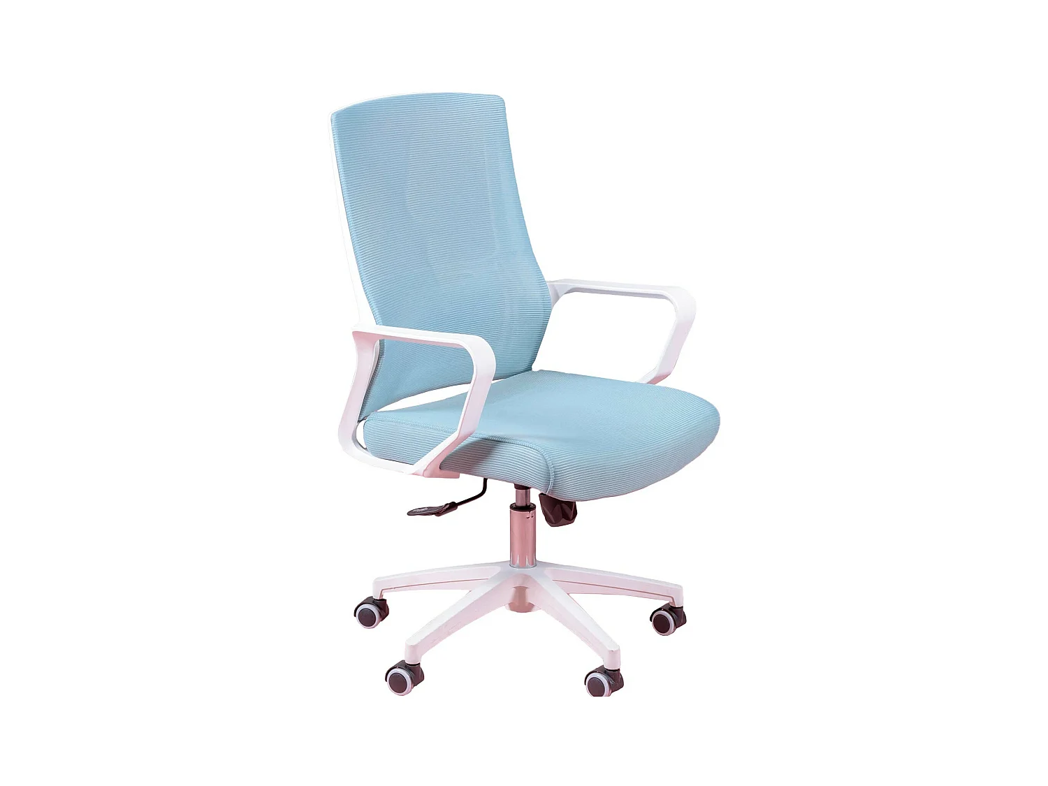 Chaise de bureau ergonomique avec roulettes et accoudoirs - Mesh - Bleu