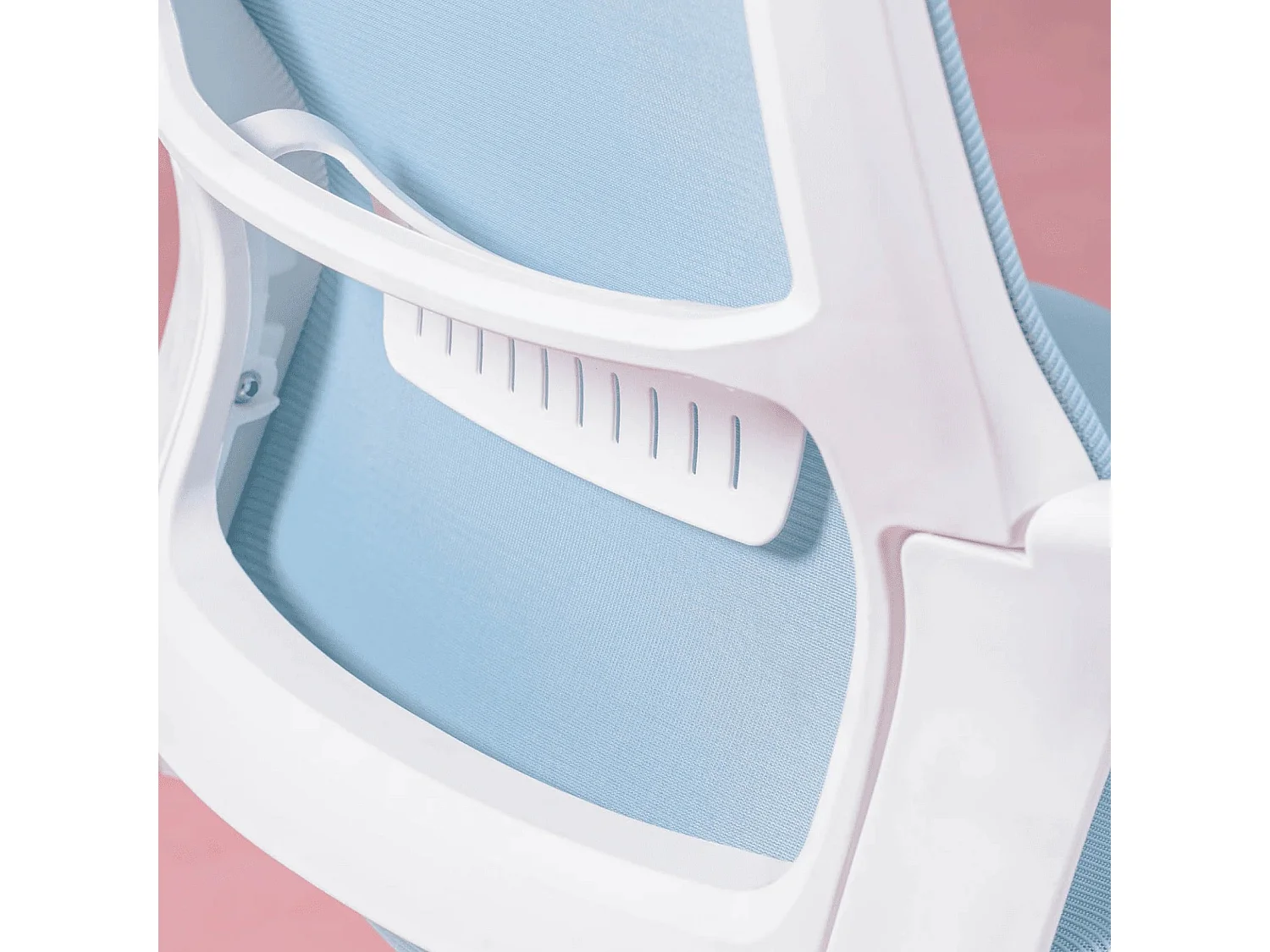 Chaise de bureau ergonomique avec roulettes et accoudoirs - Mesh - Bleu