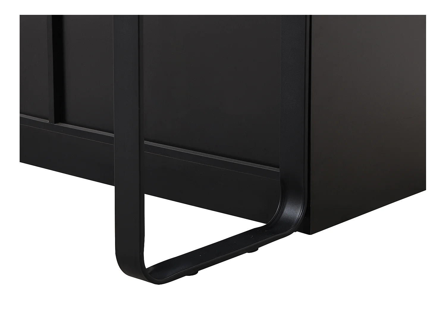 Kücheninsel mit 6 Schubladen aus MDF & Metall - Schwarz & Marmor-Optik weiß - ALEGRITA