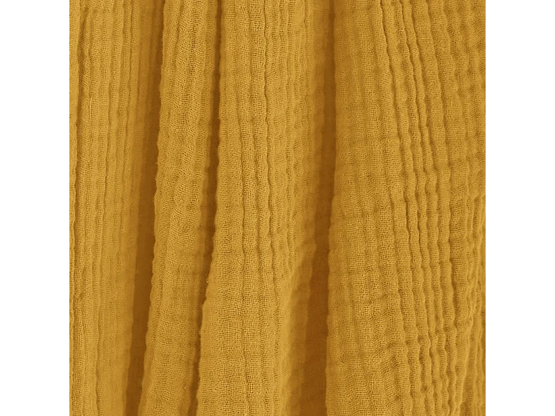 Plaid 130 x 160 cm en quadruple gaze de coton jaune - PEPA 1