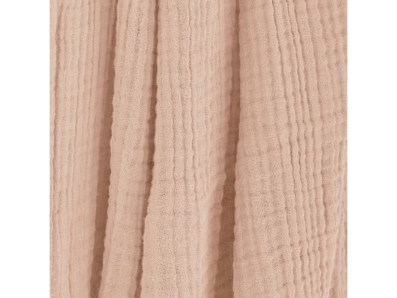 Plaid 130 x 160 cm en quadruple gaze de coton rose - PEPA 1