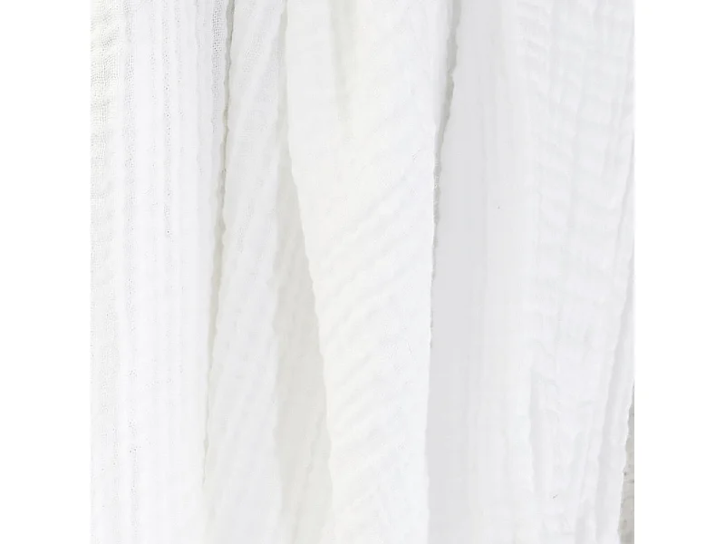 Plaid 130 x 160 cm en quadruple gaze de coton blanc - PEPA 1