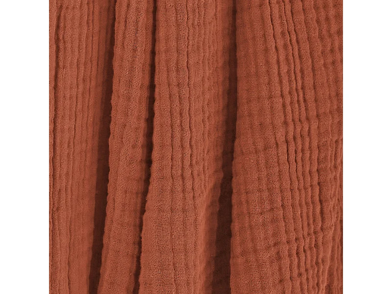 Plaid 130 x 160 cm en quadruple gaze de coton terracotta - PEPA 1
