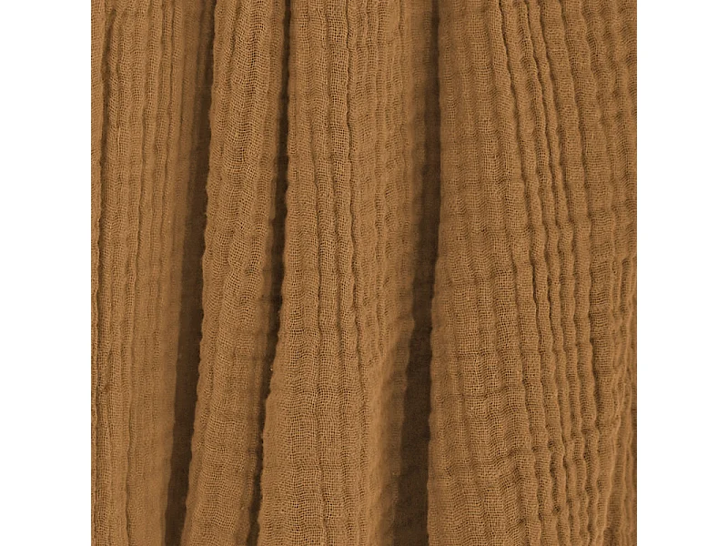 Plaid 130 x 160 cm en quadruple gaze de coton camel - PEPA 1