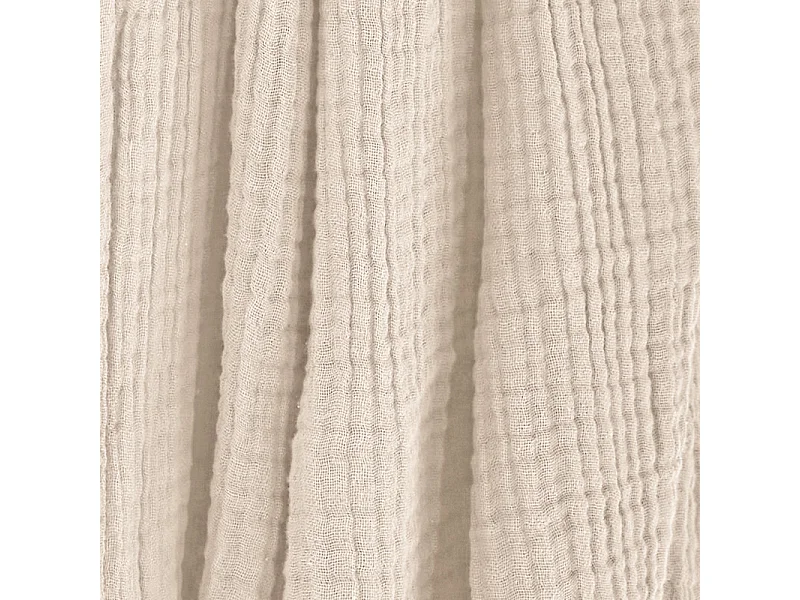 Plaid 180 x 220 cm en quadruple gaze de coton écru - PEPA 2