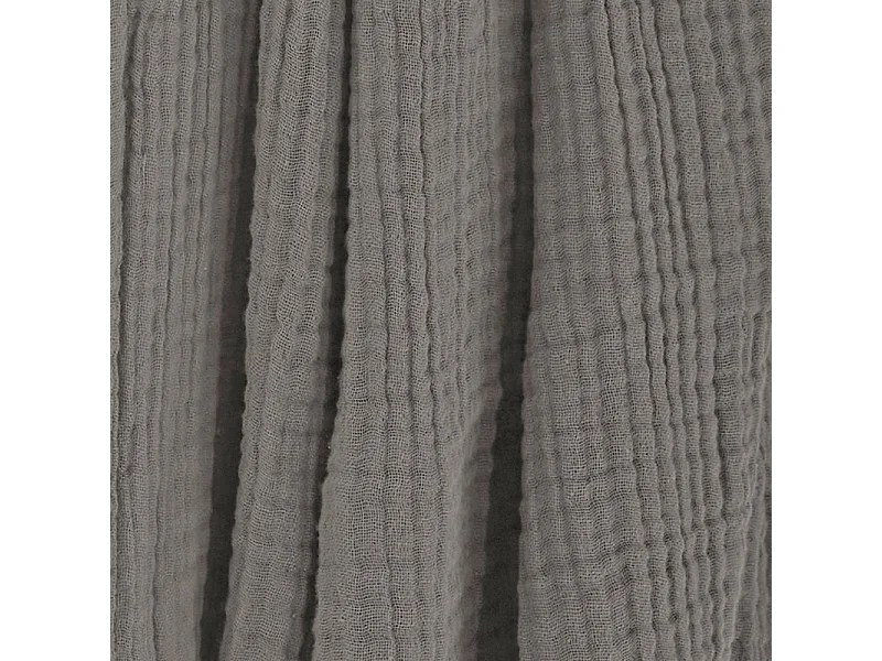 Plaid 130 x 160 cm en quadruple gaze de coton gris - PEPA 1