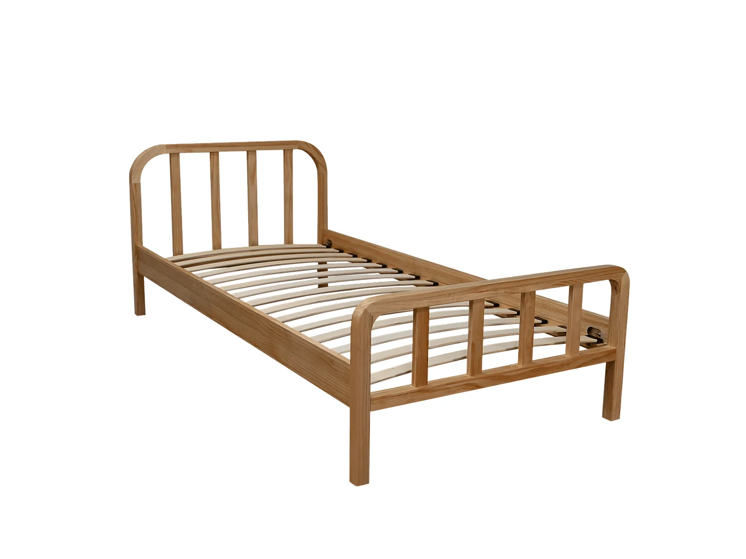 Lit enfant en pin massif tête de lit arrondie 90x190 - LT17019