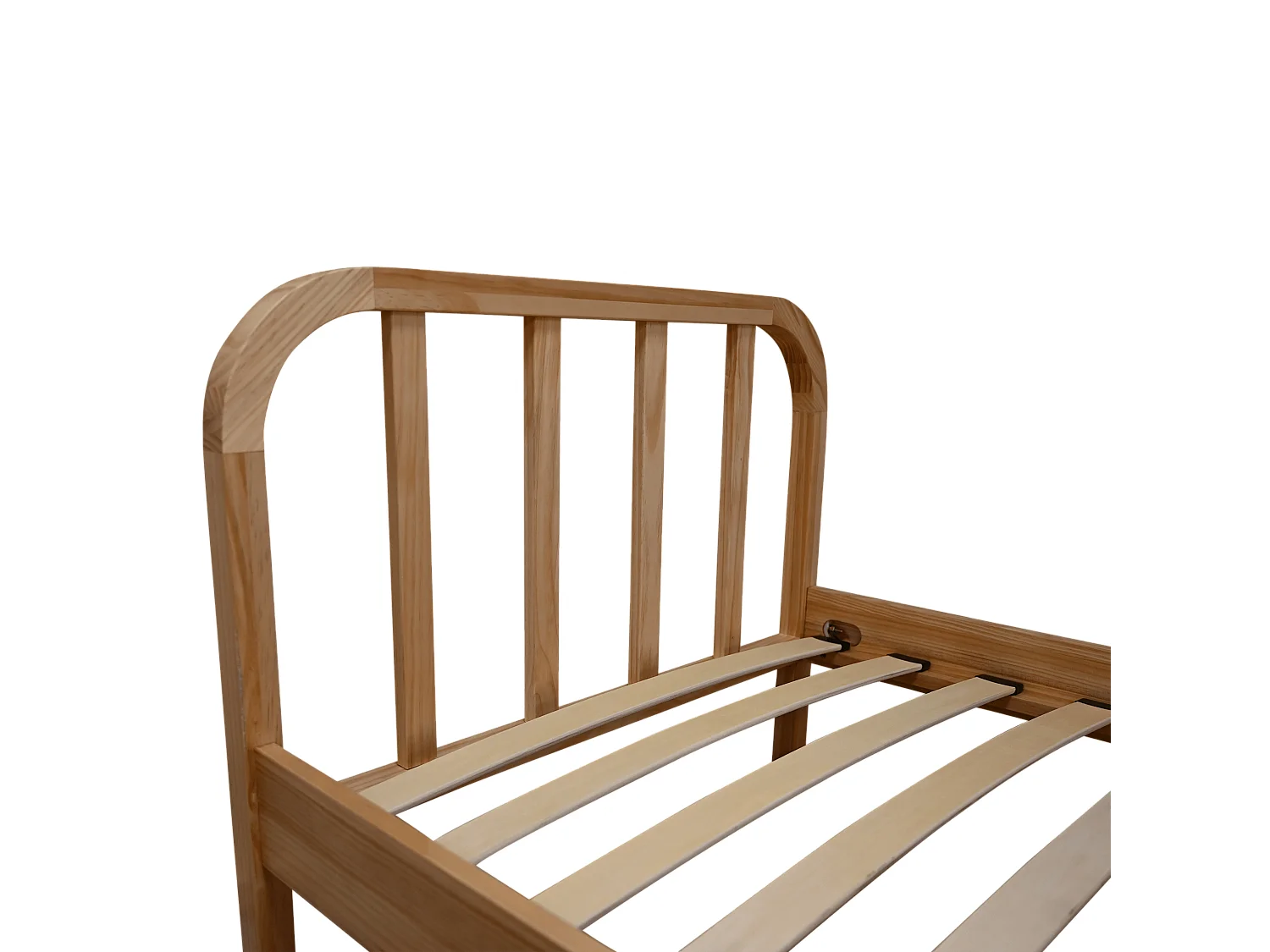 Lit enfant en pin massif tête de lit arrondie 90x190 - LT17019