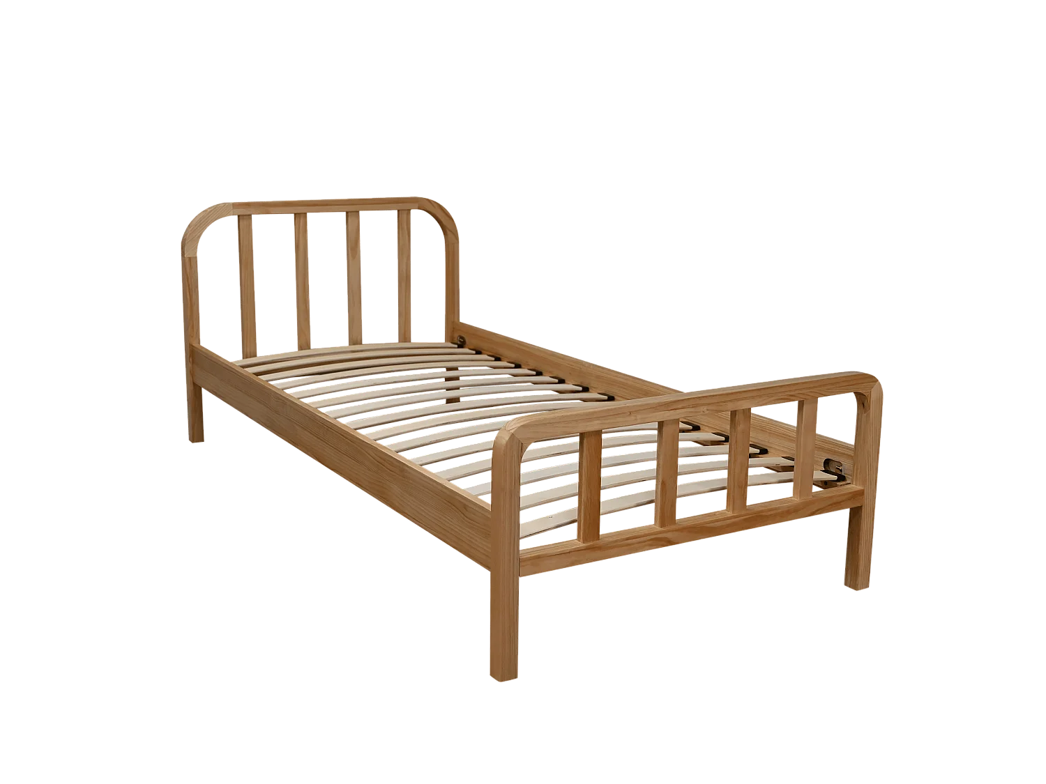 Lit enfant en pin massif tête de lit arrondie 90x190 - LT17019