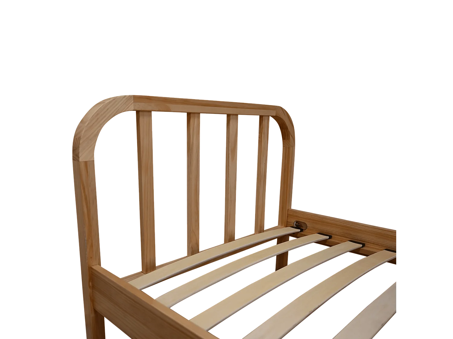 Lit enfant en pin massif tête de lit arrondie 90x190 - LT17019