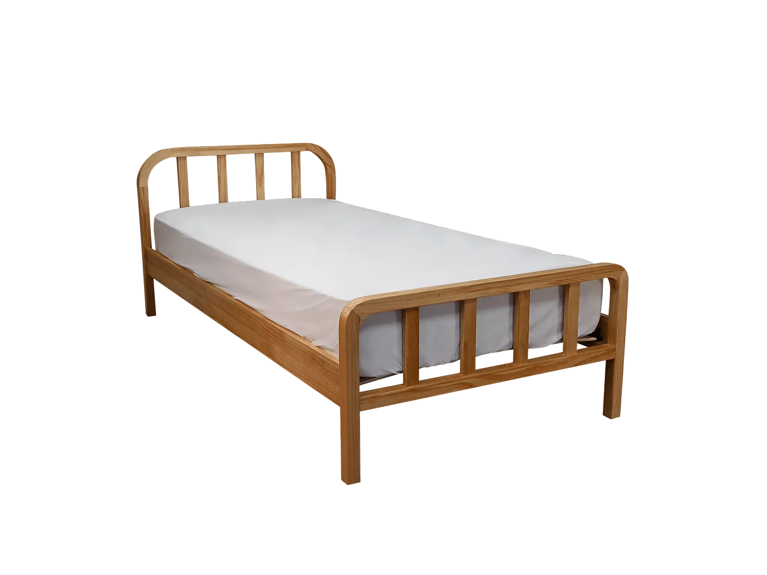 Lit enfant en pin massif tête de lit arrondie 90x190 - LT17019