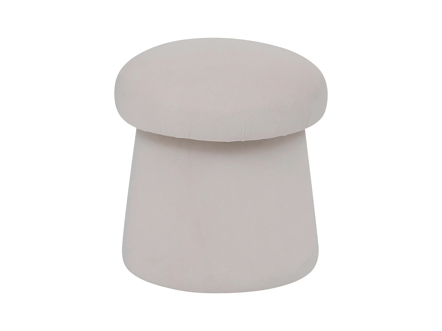 Pouf en Velours Ivoire D 37 x H 40 cm