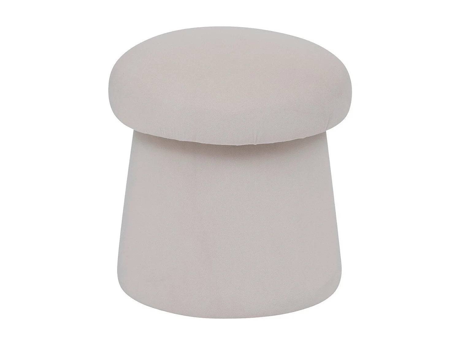 Pouf en Velours Ivoire D 37 x H 40 cm