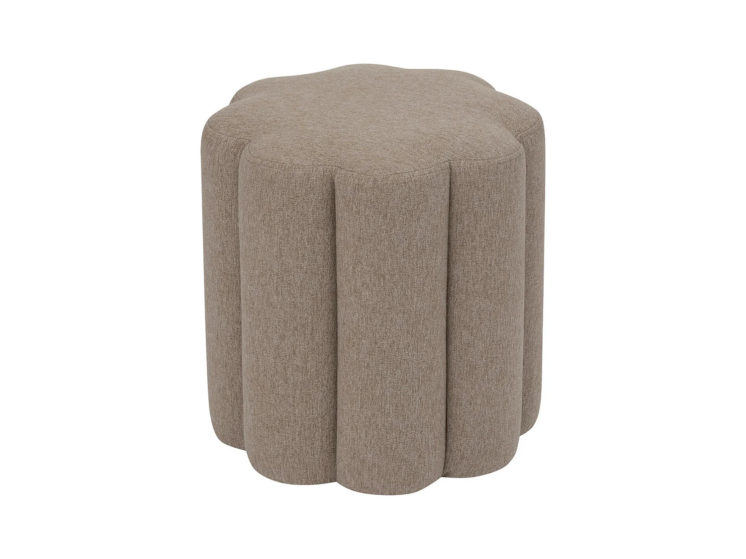 Pouf en Tissu Beige chiné D 38 x H 40 cm