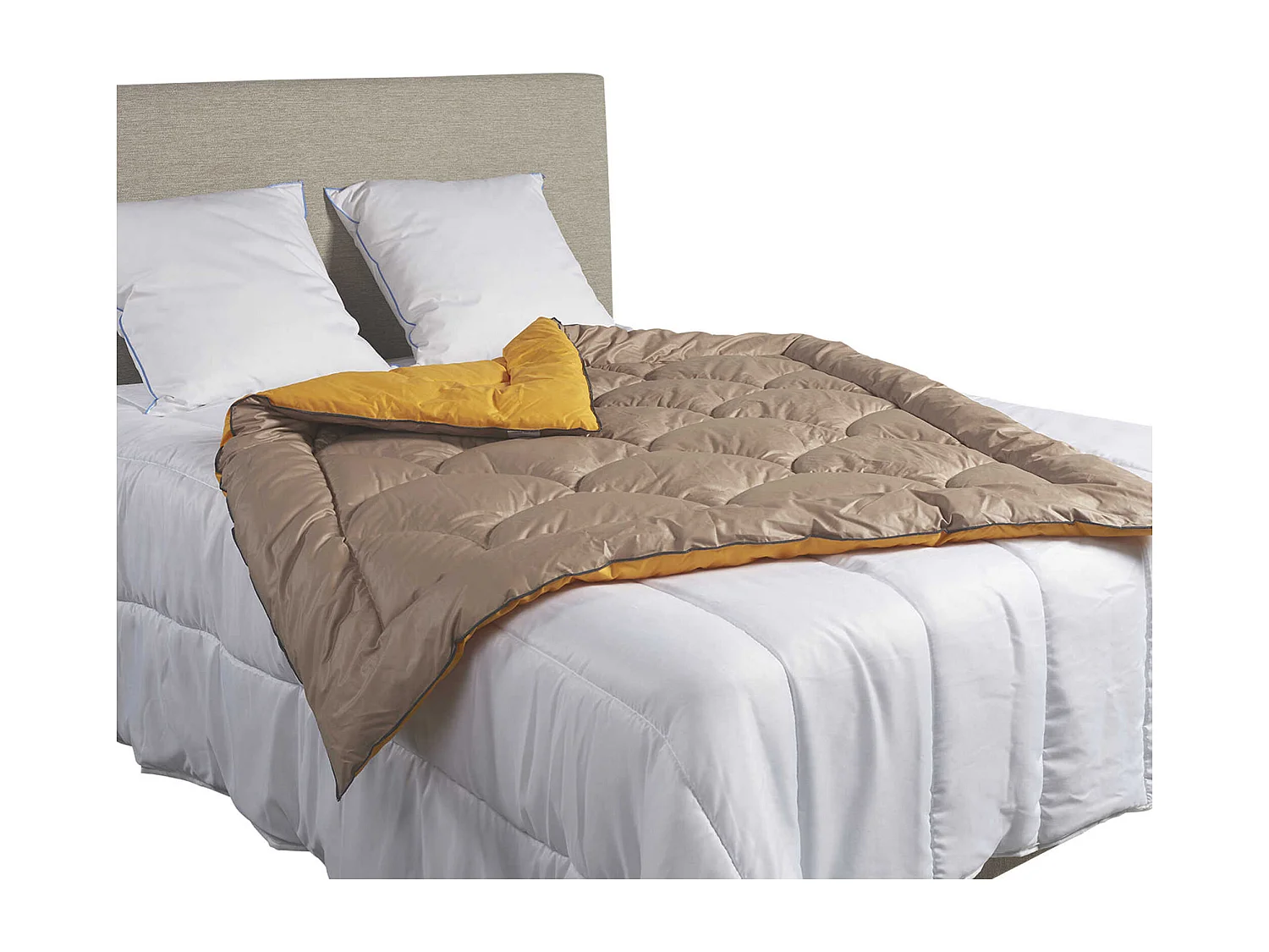 Édredon gonflant bicolore taupe-or Terre de Nuit 90x150