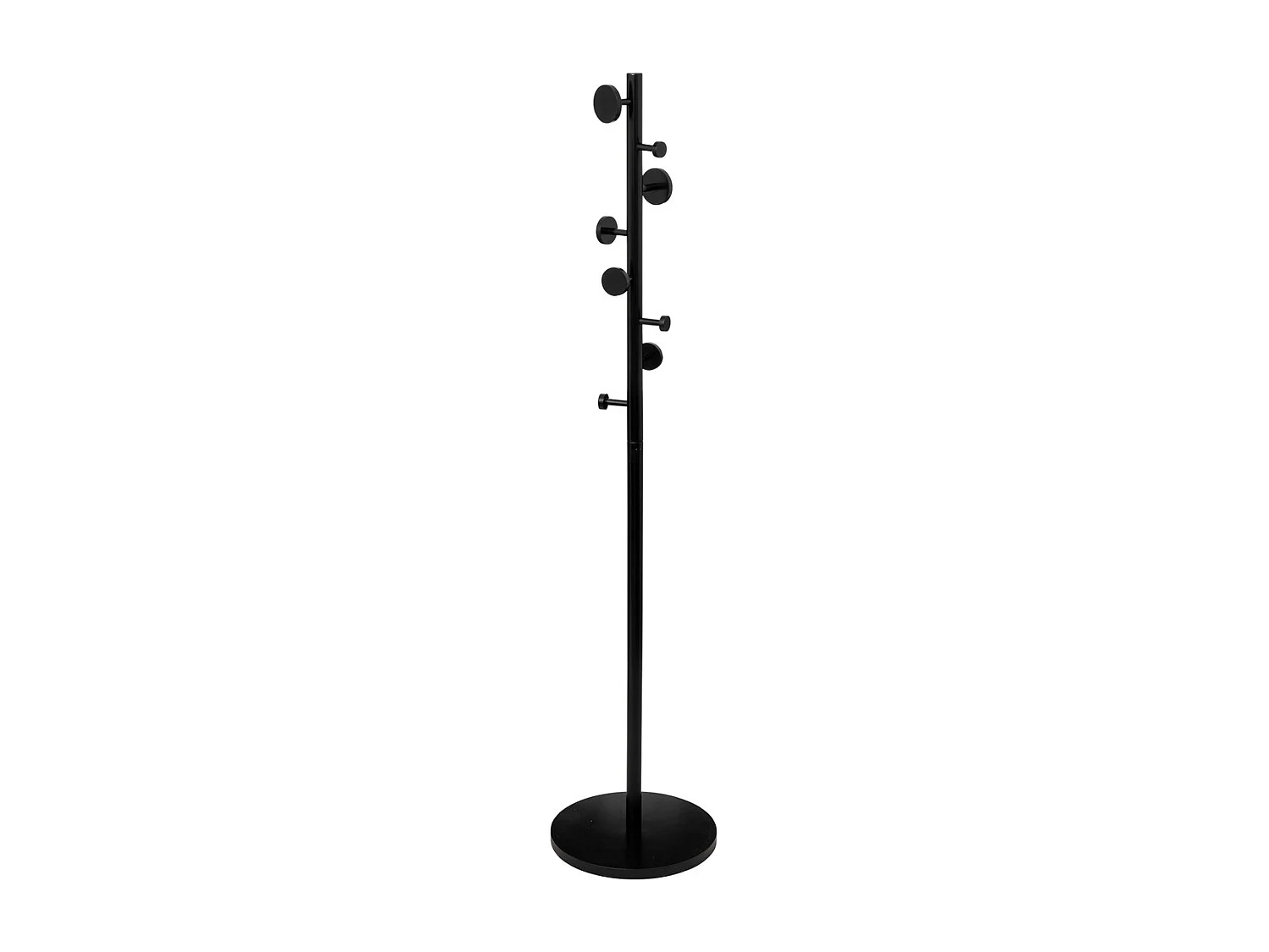 Porte-manteaux 8 Patères en bois Noir H 176 cm