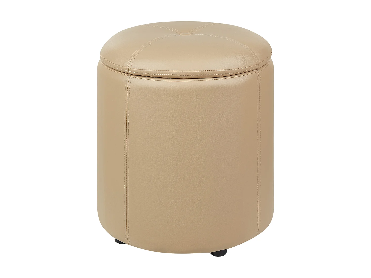 Pouf de rangement MARYLAND Cuir PU Beige