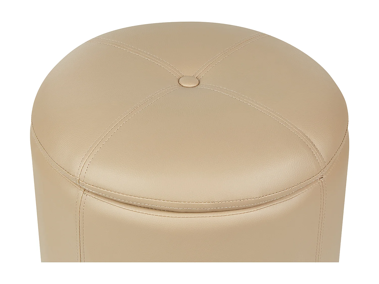 Poef met opbergruimte MARYLAND Kunstleer Beige 38 cm 38 cm 40 cm