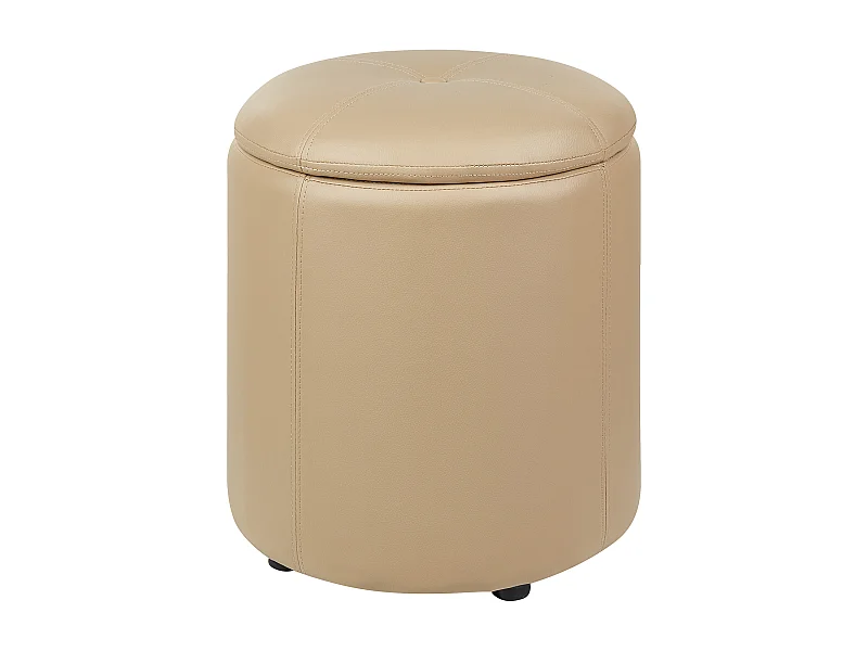 Pouf de rangement MARYLAND Cuir PU Beige
