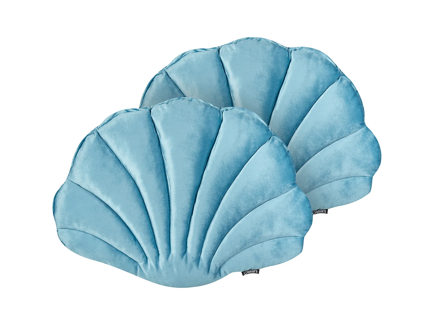 Lot de 2 coussins décoratifs CONSOLIDA Velours 47 x 35 cm Bleu clair Unicolore