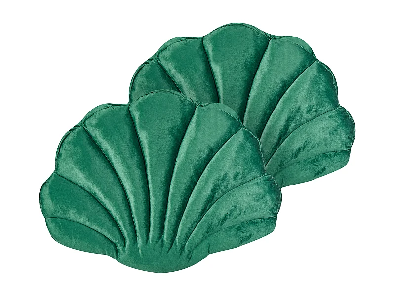 Lot de 2 coussins décoratifs CONSOLIDA Velours 47 x 35 cm Vert émeraude Unicolore