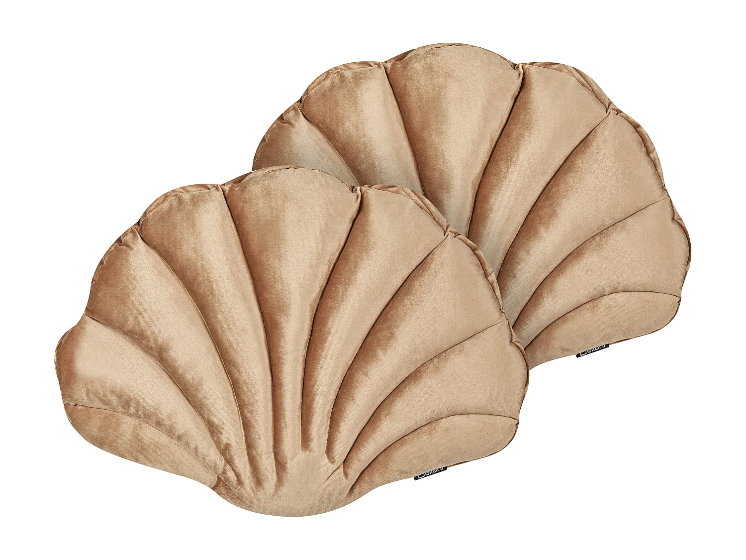 Dekokissen 2er Set CONSOLIDA Samtstoff 47 x 35 cm Sandbeige Ohne Muster