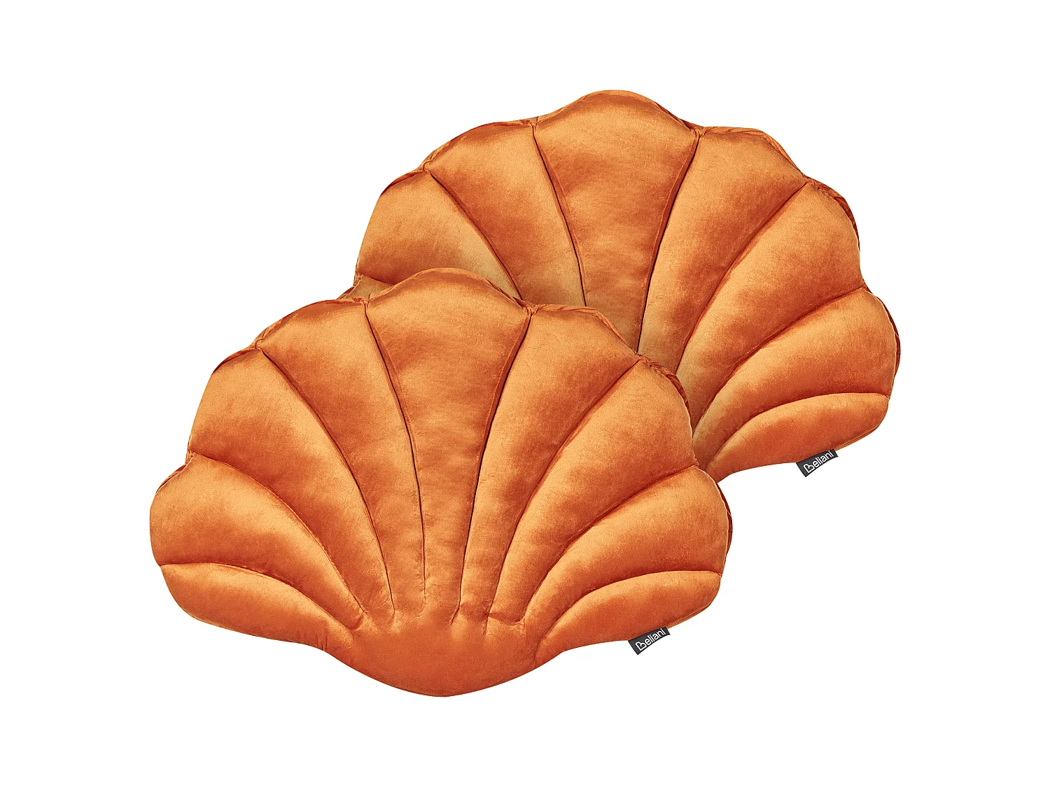 Lot de 2 coussins décoratifs CONSOLIDA Velours 47 x 35 cm Orange Unicolore
